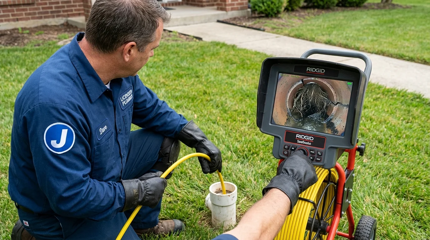 Sewer camera inspection being performed by Johns Plumbing LLC in Thibodaux