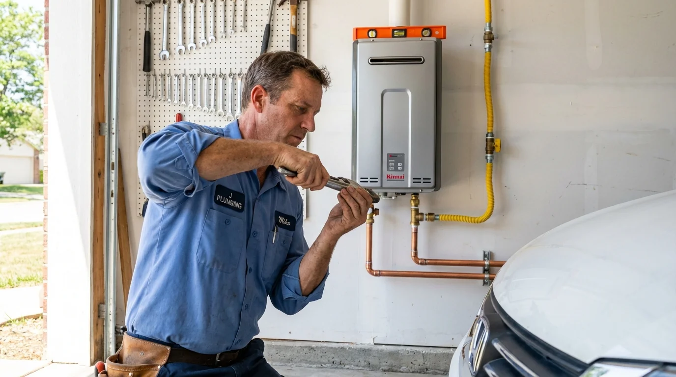 Tankless water heater installation by a Johns Plumbing LLC plumber in Thibodaux